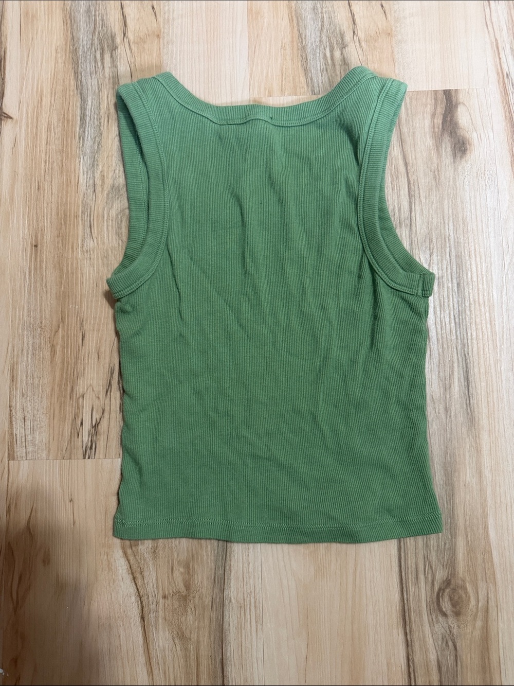 Green Ribbed Tank Top - Picture 2 of 2